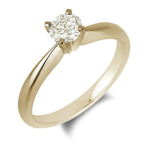 Ideal Cut Canadian Diamond Engagement Ring in Yellow Gold