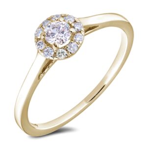 De Beers Forevermark Diamond Halo Ring in 18K Yellow Gold