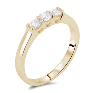 De Beers Forevermark Diamond Three Stone Anniversary Band Ring In 18K Yellow Gold