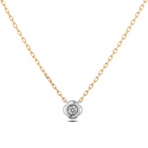 De Beers Forevermark Diamond Solitaire Pendant in 18K White and Yellow Gold