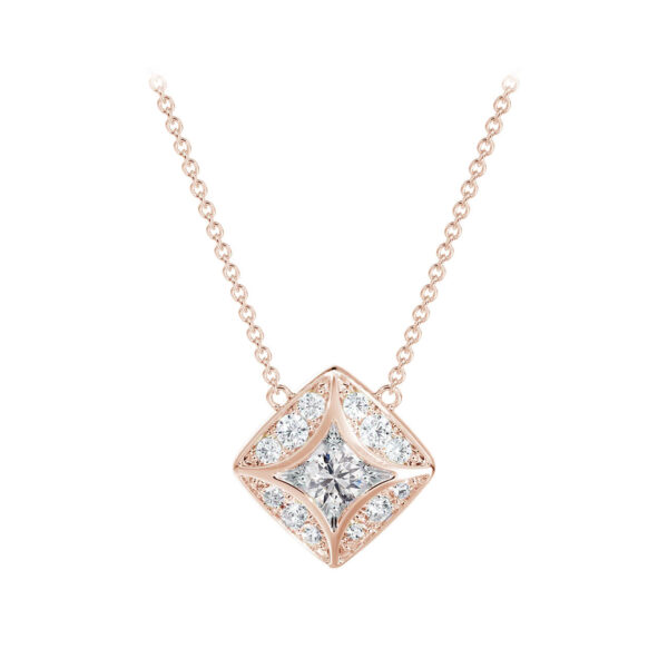 De Beers Forevermark Diamond Star Style Pendant in 18K Rose Gold