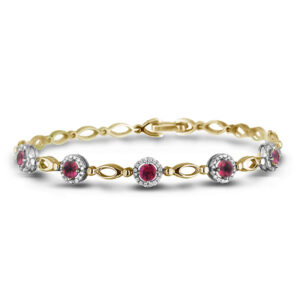 Ruby and Canadian Diamond Bracelet In Gold