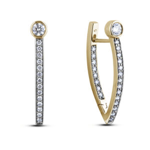De Beers Forevermark Diamond V-Shape Hoop Earrings in 18K Yellow Gold