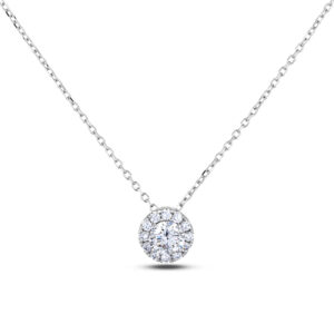 De Beers Forevermark 0.45 Carat Diamond Center of My Universe Halo Pendant in 18K Gold