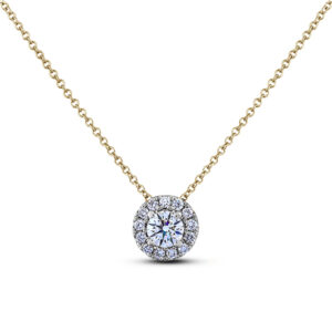 De Beers Forevermark Center of My Universe Halo Pendant in 18K Yellow Gold | 1.24 Carat Total Weight