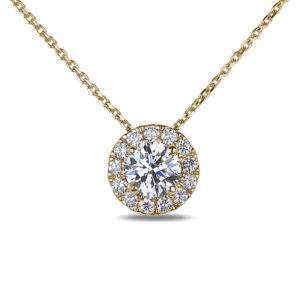 De Beers Forevermark Center of My Universe Halo Pendant in 18K Yellow Gold | 0.75 Carat Total Weight