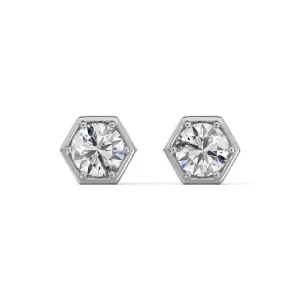 De Beers Forevermark Diamond Honeycomb Stud Earrings in 18K White Gold