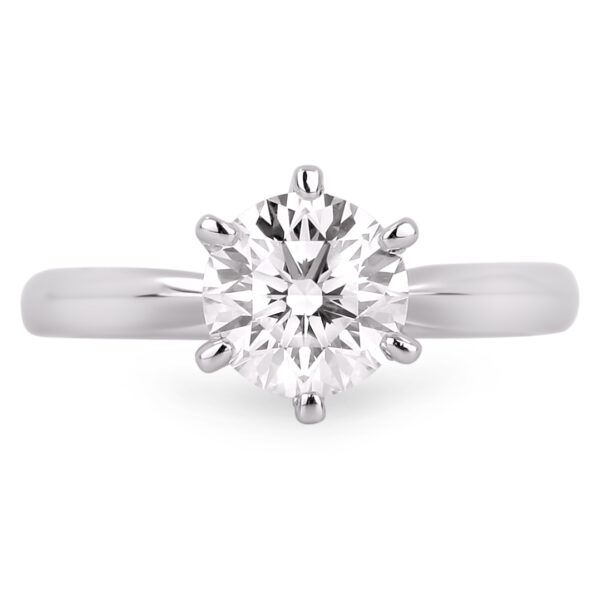 De Beers IOD Certified Diamond Solitaire Engagement Ring In 18K White Gold | 2.20 Carat