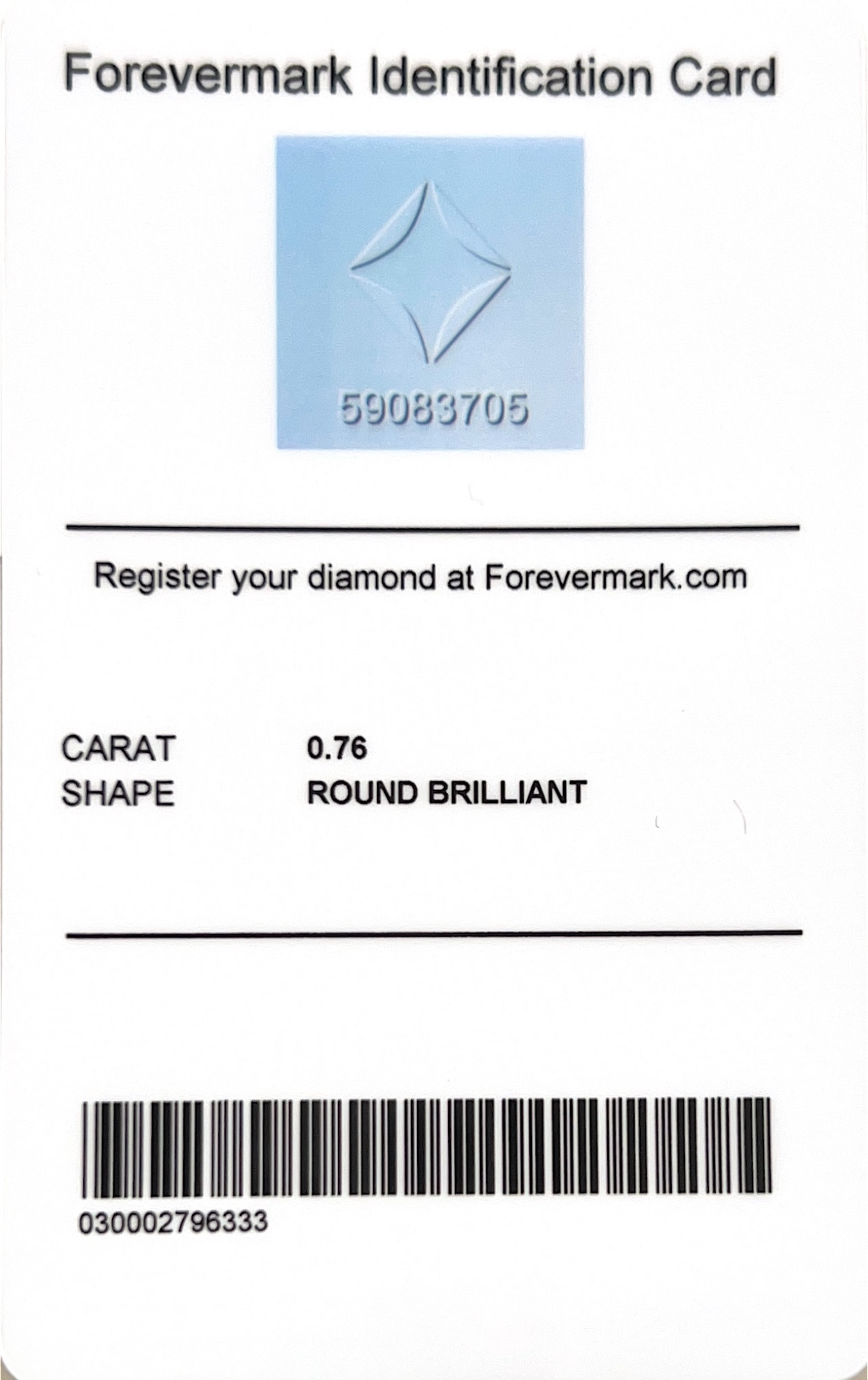 Forevermark certificate 2025