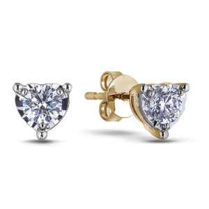 De Beers Forevermark Diamond Miracle Heart Stud Earrings in 18K White & Yellow Gold