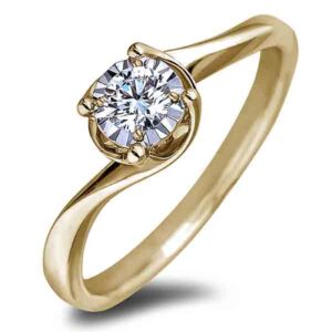 De Beers Forevermark Diamond Miracle Setting Solitaire Ring in 18K Yellow Gold