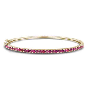 Ruby Bangle Bracelet in Yellow Gold | 1.75 Carat TW