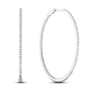 Canadian Diamond Inside Out Hoops Earrings in White Gold