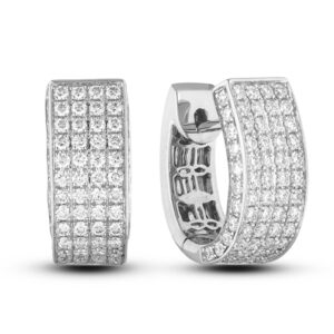 Diamond Hoop Earrings in 18K White Gold