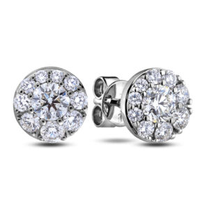 De Beers Forevermark Diamond Halo Stud Earrings in 18K White Gold