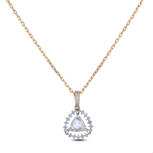 Trilliant Cut Canadian Diamond Pendant in 18K White and Yellow Gold