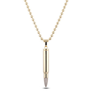 Men's Diamond Bullet Pendant In 18K Yellow Gold