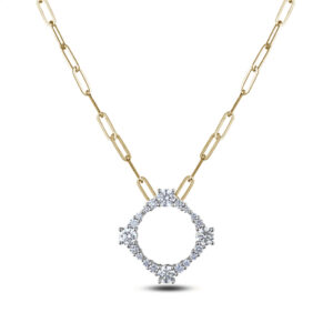 De Beers Forevermark Diamond Square Necklace in 18K Yellow Gold