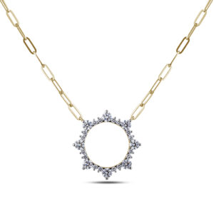 De Beers Forevermark Diamond Starburst Circle Necklace in 18K Yellow Gold