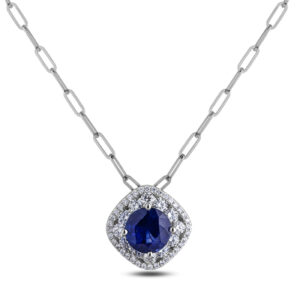 De Beers Forevermark Diamond and Sapphire Vintage Style Pendant in 18K Gold