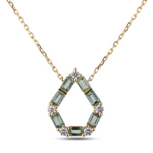 De Beers Forevermark Diamond and Green Sapphire Pendant in 18K Gold
