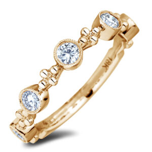 De Beers Forevermark Tribute Collection Stackable Diamond Ring in 18K Yellow Gold