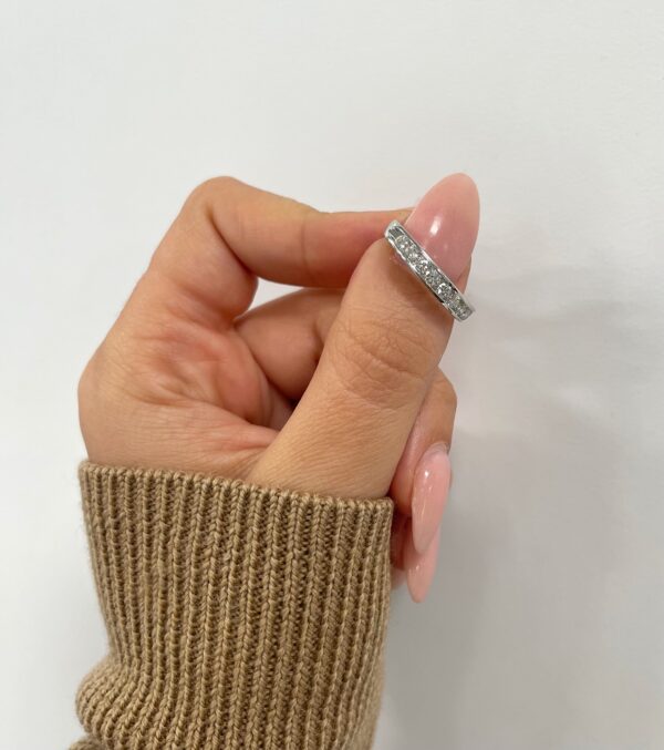 0.76 Carat TW Diamond Channel Set Anniversary Ring in 14K White Gold
