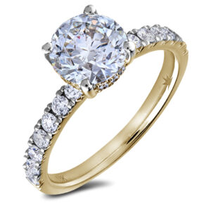 De Beers IOD Certified Diamond Engagement Ring In 18K Yellow Gold