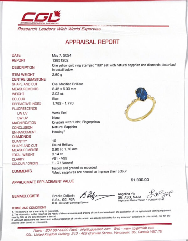 Oval Cut Sapphire and Diamond Dainty Ring in 18K Yellow Gold