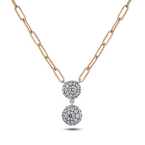 De Beers Forevermark Diamond Drop Necklace in 18K White and Yellow Gold