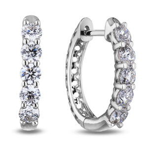 De Beers IOD Diamond Hoop Earrings in Platinum