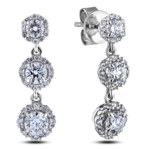 De Beers Forevermark Diamonds Halo Drop Earrings in 18K White Gold