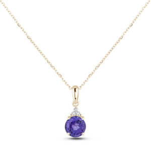 Tanzanite and Canadian Diamond Pendant in 14K Yellow Gold