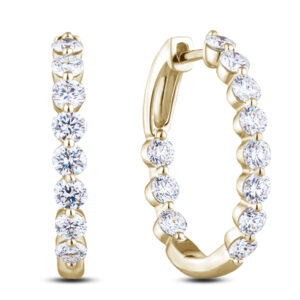 De Beers Forevermark Diamond Inside Out Hoop Earrings in 18K Yellow Gold