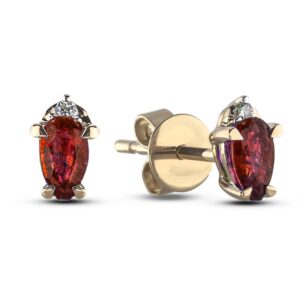 Pear Shape Ruby and Diamond Earrings in Yellow Gold