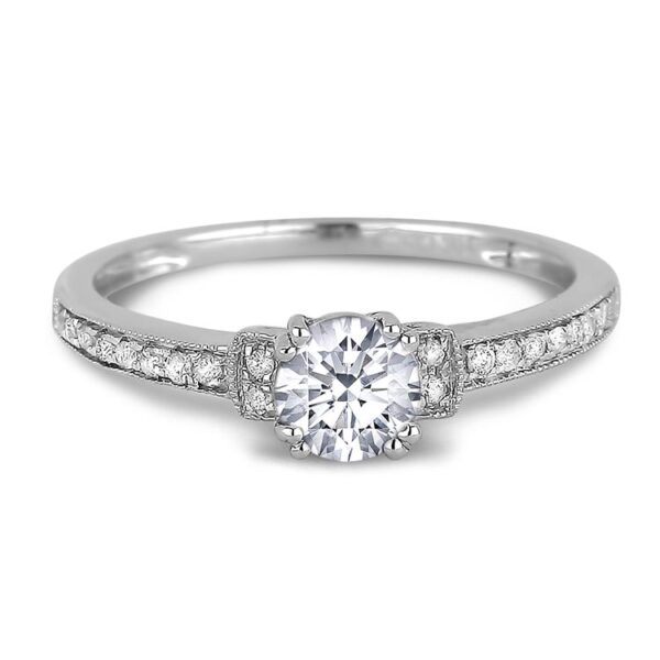 Canadian Diamond Engagement Ring in White Gold | 0.73 CTW