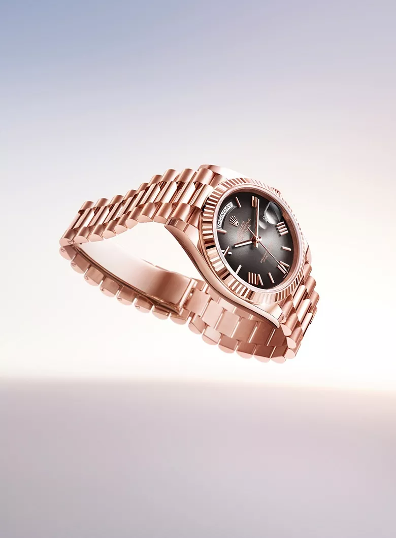 rolex new watches 2024 day date new version ombre dial m228235 00552401jva002rvb portrait