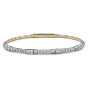 De Beers Forevermark Diamond Flexible Bangle Bracelet in 18K White & Yellow Gold