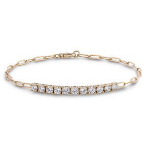 De Beers Forevermark Diamond Bracelet With Paperclip Chain In 18K Yellow Gold