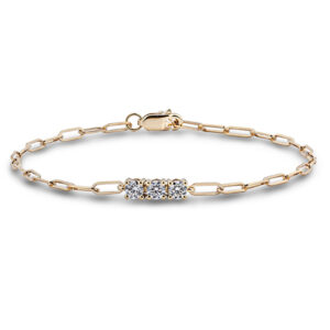 De Beers Forevermark Diamond 3 Stone Bracelet In 18K Yellow Gold