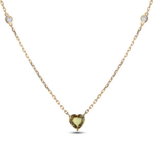 De Beers Forevermark Diamond and Ceylon Green Sapphire Necklace in 18K Yellow Gold