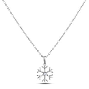 Snowflake Diamond Necklace in White Gold