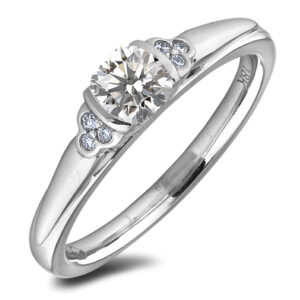 Tension Set Canadian Diamond Engagement Ring in 18K White Gold