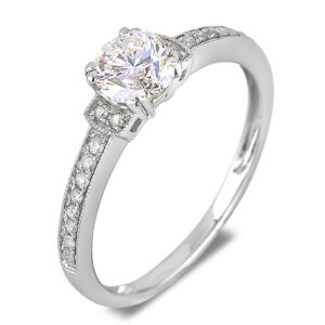 Canadian Diamond Engagement Ring in White Gold | 0.73 CTW