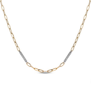 Canadian Diamond Paperclip Chain Necklace in Yellow Gold