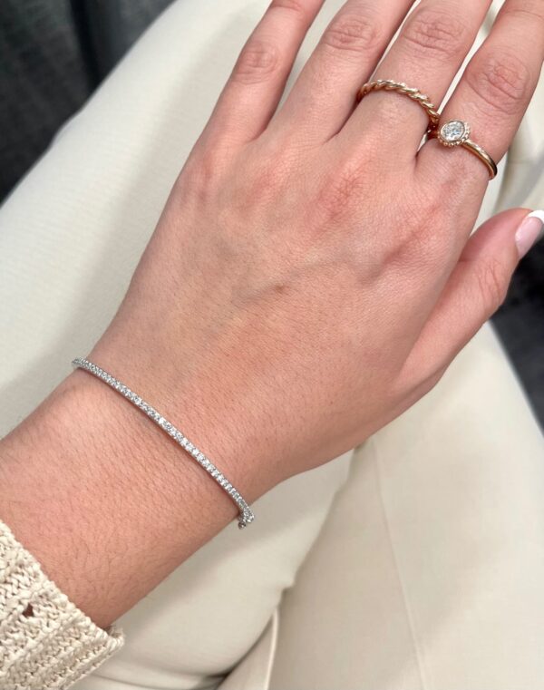 Diamond Eternity Bangle Bracelet In 14K Rose Gold