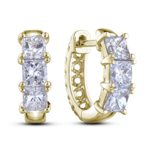 De Beers Forevermark Cushion Cut Diamond Hoop Earrings in 18K Yellow Gold