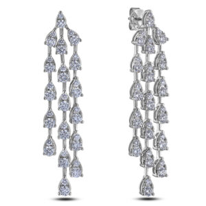 De Beers Forevermark Diamonds Dangle Drop Earrings in 18K White Gold