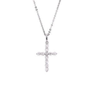 Canadian Diamond Cross Pendant In White Gold