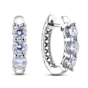 De Beers Forevermark Diamond Dainty Hoop Earrings in Platinum